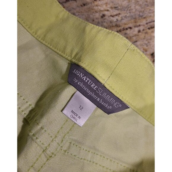 Lot of 3 Christopher Banks Size 12 Pants & Capri Blue Green White Stretch - Picture 8 of 16